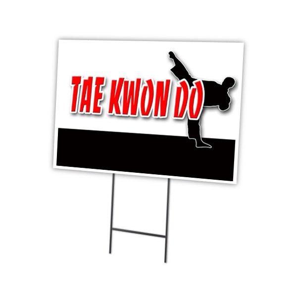 Tae Kwon Do Yard Sign & Stake outdoor plastic coroplast window, C-1216-DS-Tae Kwon Do
